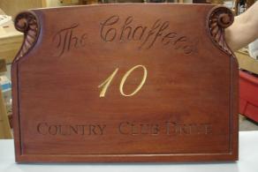 Mahogany House Number Sign